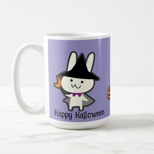 Halloween Custom Whimsical Schattige Wizard Rabbit Koffiemok (Links)