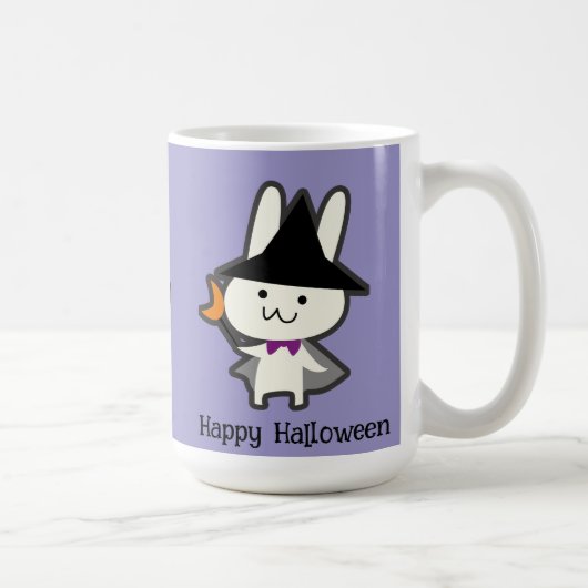 Halloween Custom Whimsical Schattige Wizard Rabbit Koffiemok (Rechts)