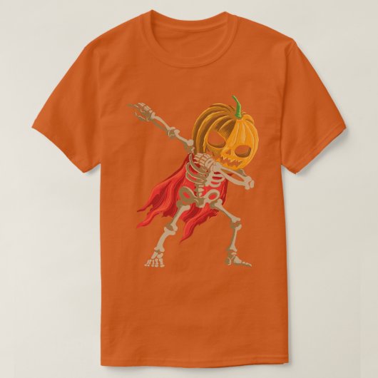 Halloween Custome Dabbing Skeleton met pompoen Da T-shirt (Design voorkant)