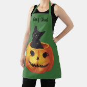 Halloween, Cute Black Cat in a Pumpkin Schort (Insitu)