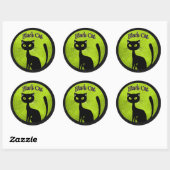 Halloween - Cute Black Cat Ronde Sticker (Vel)