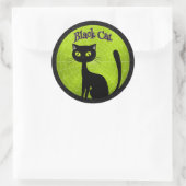 Halloween - Cute Black Cat Ronde Sticker (Tas)