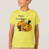 Halloween Cute Black Cats Pumpkin Shirt (Voorkant)