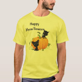 Halloween Cute Black Cats Pumpkin Shirt (Voorkant)