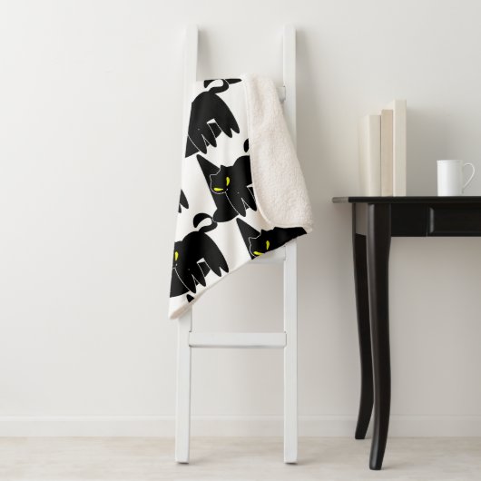 Halloween Cute Black Ghost en heks Pet Sherpa Deken (In situ)