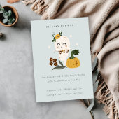 Halloween Cute Blue Ghost Boo Display Baby shower Informatiekaartje