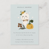 Halloween Cute Blue Ghost Boo Display Baby shower Informatiekaartje (Voorkant)