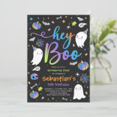 Halloween Cute Boy Ghost Birthday Spooktacular Kaart (Staand voorkant)