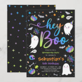 Halloween Cute Boy Ghost Birthday Spooktacular Kaart (Voorkant / Achterkant)