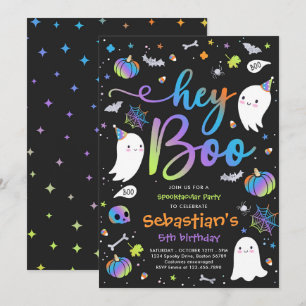 Halloween Cute Boy Ghost Birthday Spooktacular Kaart