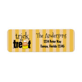 Halloween Cute Candy Corn Smiling Whimsical Etiket (Voorkant)