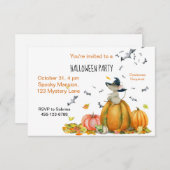 Halloween Cute Cartoon Witch Mouse Kaart (Voorkant / Achterkant)