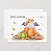 Halloween Cute Cat in Pumpkin Note Kaart (Voorkant / Achterkant)