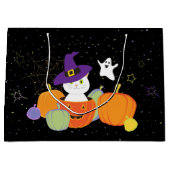 Halloween Cute Cat in Witch Pet Groot Cadeauzakje (Voorkant)