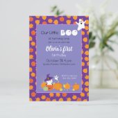 Halloween Cute Cat in Witch Pet Invitation Kaart (Staand voorkant)