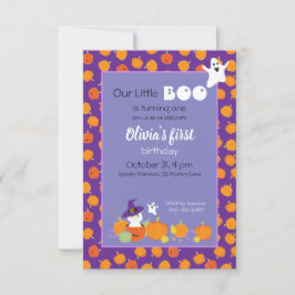 Halloween Cute Cat in Witch Pet Invitation Kaart