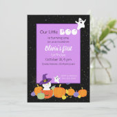 Halloween Cute Cat in Witch Pet Kaart (Staand voorkant)