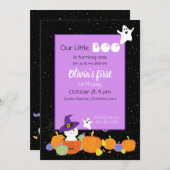 Halloween Cute Cat in Witch Pet Kaart (Voorkant / Achterkant)