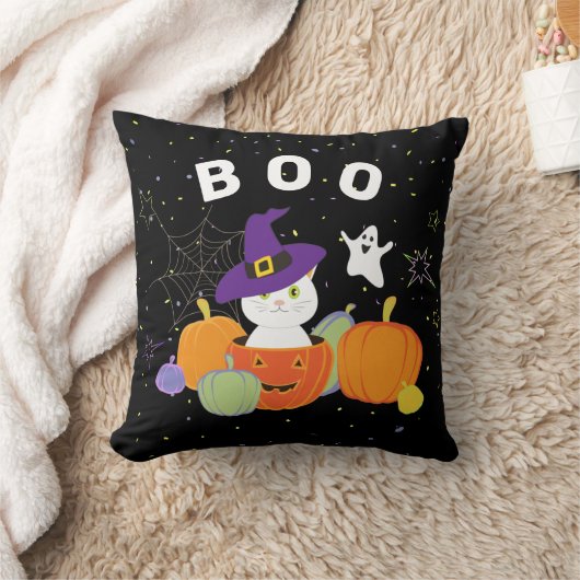 Halloween Cute Cat in Witch Pet Kussen (Deken)