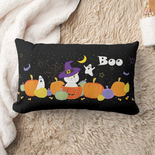 Halloween Cute Cat in Witch Pet Kussen (Deken)