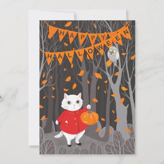 Halloween Cute Cat & Jack-o’-lantern Pumpkin (Voorkant)