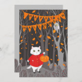 Halloween Cute Cat & Jack-o’-lantern Pumpkin (Voorkant / Achterkant)