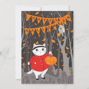 Halloween Cute Cat & Jack-o’-lantern Pumpkin