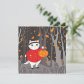 Halloween Cute Cat & Jack-o’-lantern Pumpkin (Staand voorkant)