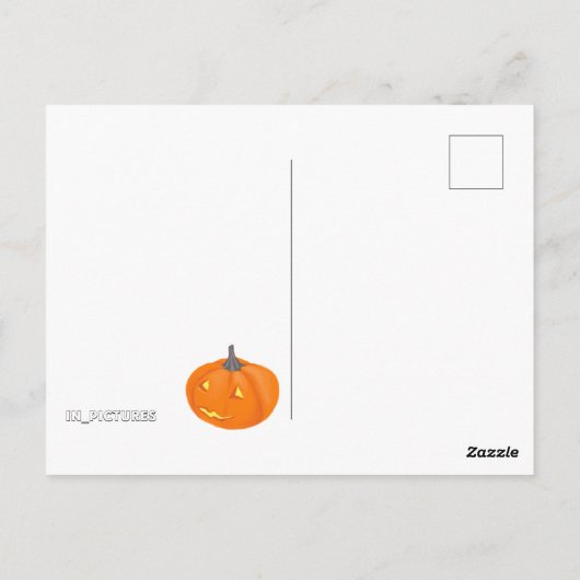 Halloween Cute Cat & Jack-o’-lantern Pumpkin Briefkaart (Achterkant)