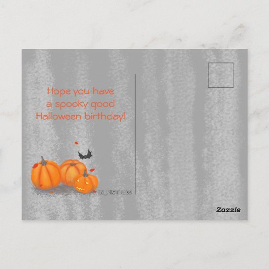     Halloween Cute Cat & Jack-o’-lantern Pumpkin Briefkaart (Achterkant)