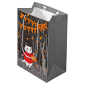 Halloween Cute Cat & Jack-o’-lantern Pumpkin Medium Cadeauzakje (Voorkant Gekanteld)