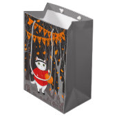 Halloween Cute Cat & Jack-o’-lantern Pumpkin Medium Cadeauzakje (Voorkant Gekanteld)