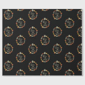 Halloween Cute Chalkboard Gedekte Patroon Cadeaupapier (Vlak)