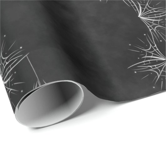 Halloween Cute Chalkboard Spider Threattern Cadeaupapier (Rol Hoek)