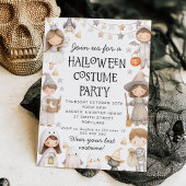 Halloween Cute Costume Party Invitation Kaart