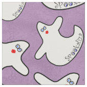 Halloween Cute Diva Ghost Random Pattern Paars BG Stof (Close Up)