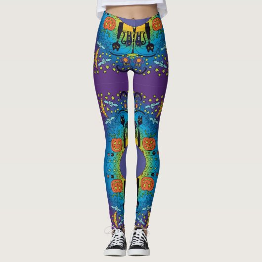 Halloween Cute en Enge Leggings (Voorkant)
