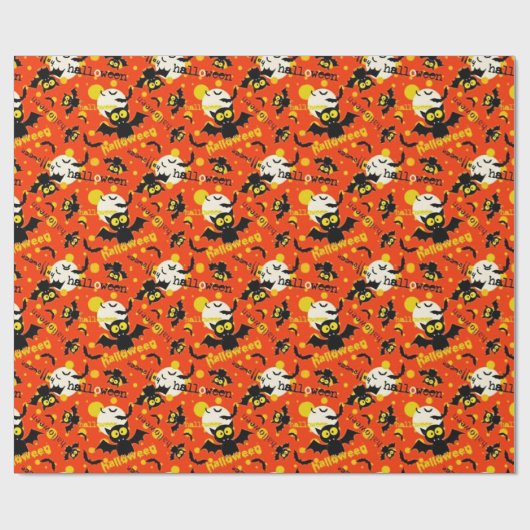 Halloween Cute Flying Bats Cadeaupapier (Vlak)