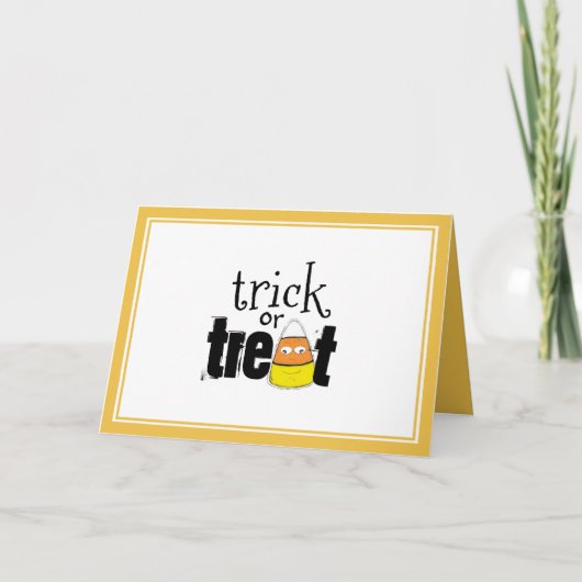 Halloween Cute Funny Trick or treat Candy Corn Kaart (Voorkant)
