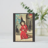 Halloween Cute Funny Vintage Witch Briefkaart (Staand voorkant)