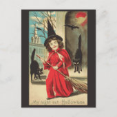 Halloween Cute Funny Vintage Witch Briefkaart (Voorkant)