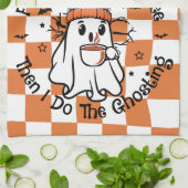 Halloween Cute Geest Koffie Herfst Theedoek (Gevouwen)
