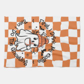 Halloween Cute Geest Koffie Herfst Theedoek (Horizontaal)