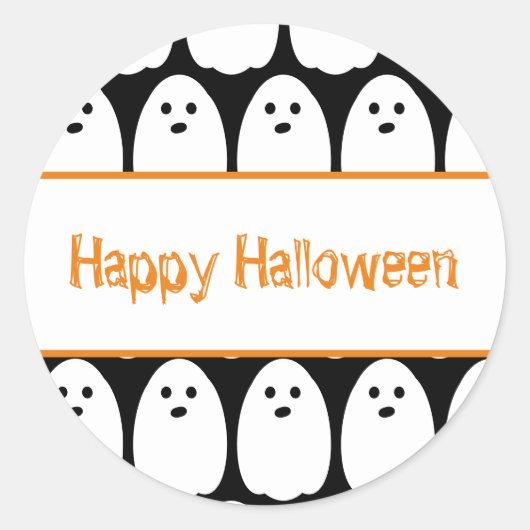 Halloween Cute Geesten Ronde Sticker (Voorkant)