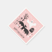 Halloween Cute Ghost Bat Black Pink Illustratie Servet (Hoek)