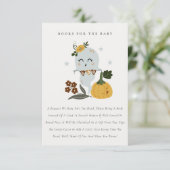 Halloween Cute Ghost Boo Books for Baby shower Informatiekaartje (Staand voorkant)