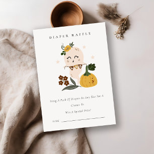 Halloween Cute Ghost Boo Diaper Baby shower Informatiekaartje