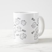 Halloween Cute Ghost Boo Pattern Grote Koffiekop (Voorkant rechts)