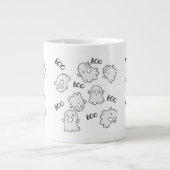 Halloween Cute Ghost Boo Pattern Grote Koffiekop (Voorkant)