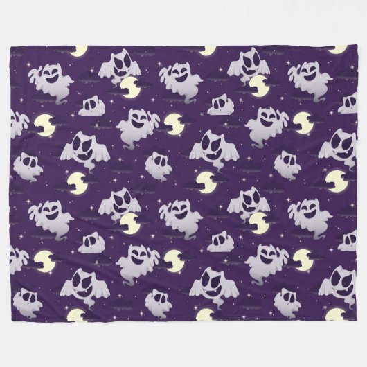 Halloween Cute Ghost Fleece Deken (Voorkant (Horizontaal))